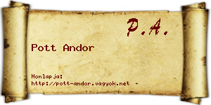 Pott Andor névjegykártya
